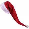 Ferytyj Sparkling Christmas Hat Santa Hats for Adults and Kids Xmas Party Decorations Christmas Hat Long Red