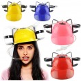 Guzzler Drinking Helmet Drinker Hat Cap with Straw for Beer and Soda Fun Party Drinking Helmet Hat Party Gags Cap