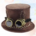 Holibanna Steampunk Hat Goggles Halloween Cosplay Party Costume Size XL