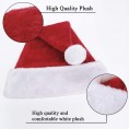InnLife Innlife Christmas Santa Hat for Adults Traditional Red and White Plush Velvet Party Hat with Liner