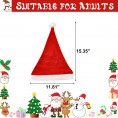 Jilimeli Large Size Christmas Hats Red White Felt Santa Hats Bulk for Adults Unisex Santa Claus for Christmas party supplies