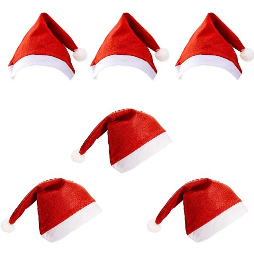 Jilimeli Large Size Christmas Hats Red White Felt Santa Hats Bulk for Adults Unisex Santa Claus for Christmas party supplies
