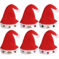 Kiddokids 12 Fancy Christmas Santa Hats with 12 Jingle Bell Necklaces Bulk for Christmas Party Favor Photo Booth; One Size Fits All.