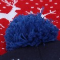 LED Christmas Hat Light Up Christmas Hat Knit Cap Unisex Blue Knitted Beanie Holiday Hat with Snowman Printing for Party