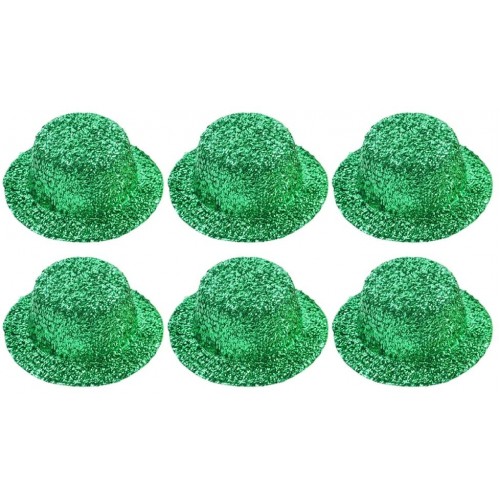LUOZZY 6 Pcs St. Patrick's Day Party Hat Mini Leprechaun Hats Mini HatIrish Green DIY Accessories Festival Decor 10CM