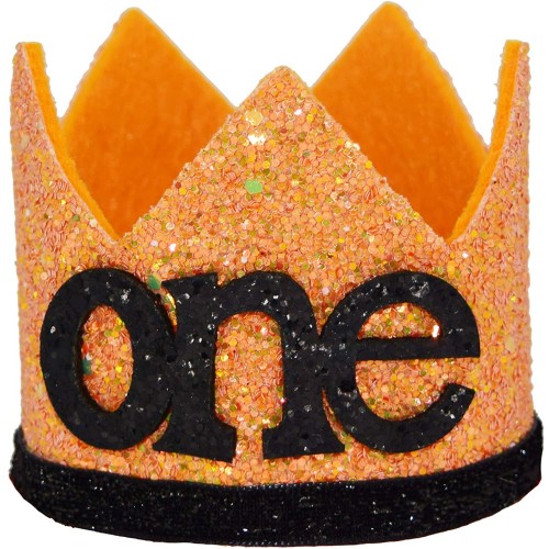 Maticr First Birthday Crown Glitter Sign 1 One Baby Boys Girls Party Hats Cake Smash