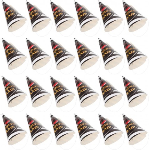 NOLITOY 24Pcs Graduation Cone Hat Paper Circular Cone Party Hats 2022 Graduation Party Favor Supplies Photo Props