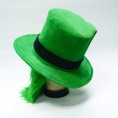 NOLITOY St. Patricks Day Shamrock Green Top Hat With Beard Dwarf Top Hat Irish Party Party Favors Hair Accessory For Irish Paddy Day Party Favors
