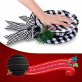 Ochine Christmas Tree Topper Hat Holiday Decoration Classic Black and White Checkered Derby Top Hat with Large Bow Decor Collapsible Xmas Hat Party Supplies Ornaments Home Decorations