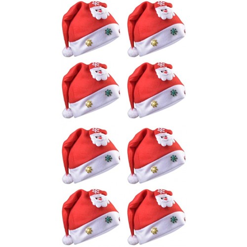 OSALADI Christmas Hat LED Light up Party Hats Red Santa Hats for Kids Children Christmas Party Costumes Random Style