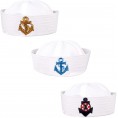 Pinsway 6 Pack Kids Sailor Hats with Anchor Navy Captain Yacht Hat Nautical Themed Party Sailing Caps