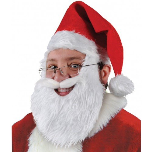 Plush Santa Hat w Beard & Moustache Party Accessory 1 count 1 Pkg
