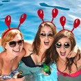 PMU Crawfish Claw Boppers Lobster Headband Crab Hair Hoop Headwear Accessory Seafood Boil Party Supplies Red