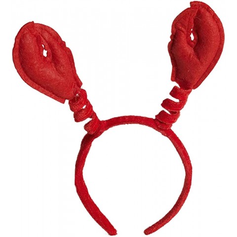 PMU Crawfish Claw Boppers Lobster Headband Crab Hair Hoop Headwear Accessory Seafood Boil Party Supplies Red