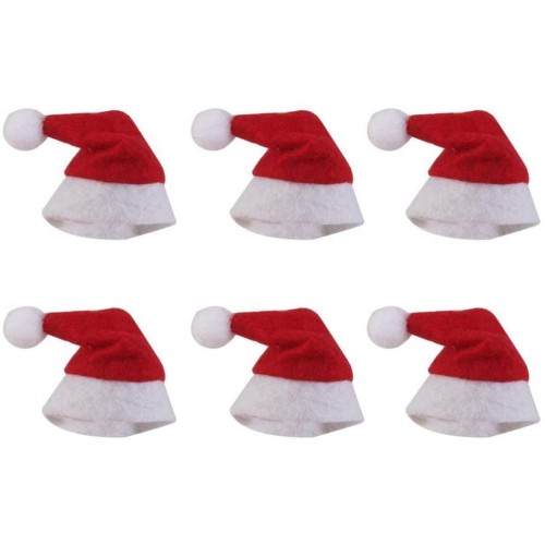 PULABO DurableMini Santa Hat Christmas Party Lollipop Top Pack Hat Decoration Holiday Party Kit 6 Christmas Decoration Durable and Useful