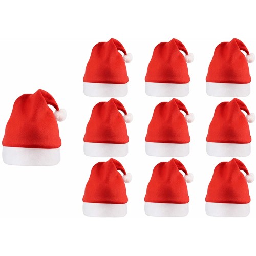 QBSM Bulk Christmas Santa Hats Bells for Adults Classic Red Xmas Holiday Hats for Party Costume