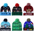 QYTS Christmas Led Light Up Hat Beanie Knitted Xmas Led Lights Hat Cap Unisex Winter Warm Novelty Party Hat for Christmas Holiday Festival Birthday Cap-H||20cm21cm