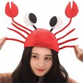 Red Lobster Hat Crab Hat Crayfish Hat Cosplay Costume Accessories Adjustable Novelty Cap Dress Up Funny Hats 3D Animal Hat Holiday Props Theme Party Halloween Christmas Carnival
