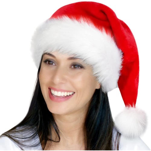 Santa Hat Christmas Hat Xmas New Year Festive Holiday Party Supply Plush Classic Fur Santa Claus Hat Santa Hat Adults