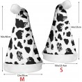 Santa Hats Personalized Cow Print Pattern Christmas Hats Xmas Party Supplies for Unisex Adults Teens