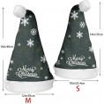 Santa Hats Personalized Topography Black Christmas Hats Xmas Party Supplies for Unisex Adults Teens