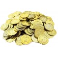 TCOTBE Pirate Gold Coins Plastic Set of 100,Play Gold Treasure Coins for Play Favor Party Supplies Pirate Party Treasure Hunt Game and Party Favors