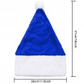 URATOT 8 Pack Christmas Santa Hats Blue Hat Short Plush Xmas Santa Hats for Christmas Ornaments Party Supplies