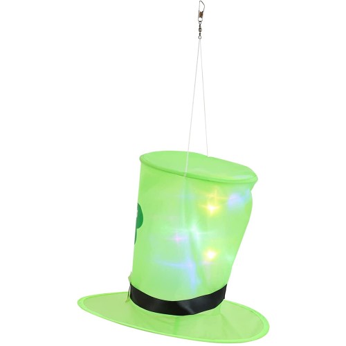 VICASKY St. Patricks Day Top Hat with LED Light Flashing Leprechaun Hat Irish Party Cap Performance Prom Party Favor Accessory