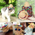 Xiaoling Mini Sombrero Mexican Hat 9pcs Mexican Party Ornament Hat Hand Woven Straw Top Hat for Pet Miniature Mexican Costume Supplies Decorations for Easter Weddings Birthday Parties