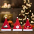 Yahpetes Christmas Hats 3 Pcs Santa Hats 11.6"X15.2" Plush Santa Hats Santa Claus Snowman Elk Christmas Decorations for Christmas New Year Festive Holiday Party Supplies Red