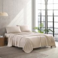 Bed Sheets| Brielle Home Montauk California King Cotton Polyester Blend 4-Piece Bed Sheet - AY19428
