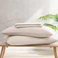 Bed Sheets| Brielle Home Montauk California King Cotton Polyester Blend 4-Piece Bed Sheet - AY19428
