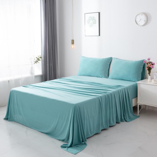 Bed Sheets| New Sega Home Heathered Jersey Twin Polyester Bed Sheet - UL92305