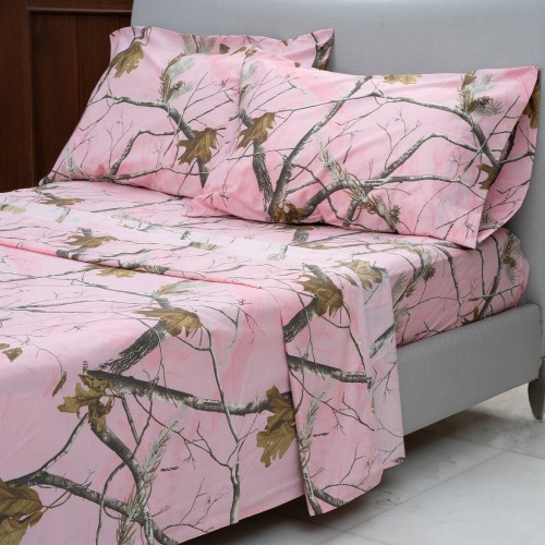 Bed Sheets| REALTREE Realtree AP Pink Queen Cotton Blend Bed Sheet - DP46758