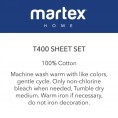 Bed Sheets| WestPoint Home Martex 400 Thread Count Twin Cotton Bed Sheet - XA13713