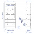 HEMNES Glass-door cabinet with 3 drawers