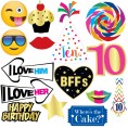 10th Birthday Photo Booth Party Props 40 Pieces Funny 10th Birthday Party Supplies Decorations and Favors