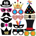 10th Birthday Photo Booth Party Props 40 Pieces Funny 10th Birthday Party Supplies Decorations and Favors