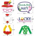 38pcs Kentucky Derby Party Photo Booth Props Horses Race Party Supplies Horse Themed Centerpieces Decorations Derby Day Festival Holiday Selfie Group Shots Pictures Props for Kids or Adults