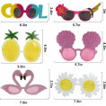 6Pcs Luau Party Sunglasses Hawaiian Party Decorations- Funny Hawaiian Glasses for Kids & Adults- Tropical Theme Summer Party Photo Booth Props Luau Birthday Bachelorette Wedding Party Dress Favors