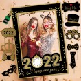 7-gost 2022 Happy New Year's Eve Party Photo Booth Props Supplies with Photo FramePack of 26
