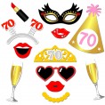 70th Birthday Party Photo Booth Props with Stick 50Counts for Her Him Funny Chic 70th Birthday Black and Gold Decorations Konsait 70 Happy Birthday Party Favors Supplies for Adults Men and Women