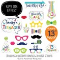 Big Dot of Happiness 13th Birthday Cheerful Happy Birthday Colorful Thirteenth Birthday Party Photo Booth Props Kit 20 Count