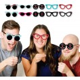 Big Dot of Happiness 50's Sock Hop Glasses Paper Card Stock 1950s Rock N Roll Party Photo Booth Props Kit 10 Count