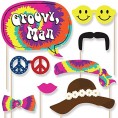 Big Dot of Happiness 60's Hippie 1960s Groovy Party Photo Booth Props Kit 20 Count