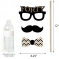 Big Dot of Happiness Adult 40th Birthday Gold Birthday Party Photo Booth Props Kit 20 Count