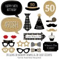 Big Dot of Happiness Adult 50th Birthday Gold Birthday Party Photo Booth Props Kit 20 Count