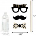 Big Dot of Happiness Adult 50th Birthday Gold Birthday Party Photo Booth Props Kit 20 Count