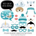 Big Dot of Happiness Arctic Polar Animals Winter Baby Shower or Birthday Party Photo Booth Props Kit 20 Count