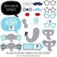 Big Dot of Happiness Blue Elephant Boy Baby Shower or Birthday Party Photo Booth Props Kit 20 Count